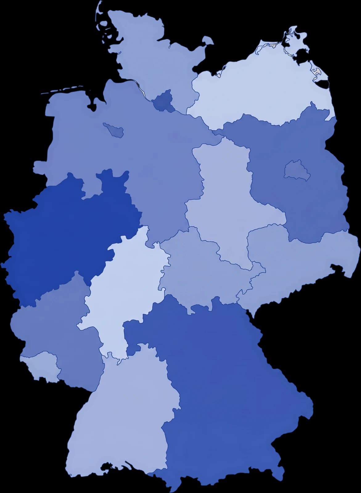 Deutschland — Karte der 16 Bundesländer